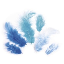 Mélange de plumes, Teintes bleues, 3 - 10 cm, 10 g