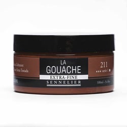 Gouache - Extra-fine - Terre de sienne brûlée - 211 - Sennelier - Pot de 100ml - Beaux-arts