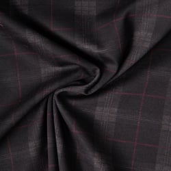 Tissu Bengaline carreaux sur fond Gris anthracite