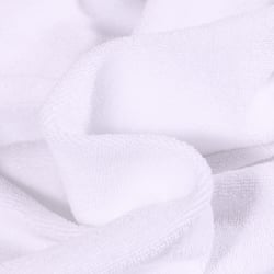 Tissu Jersey Velours Eponge Lua uni Blanc - Au mètre