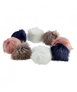 Assortiment de 8 POMPONS fausse fourrure diam. 120 mm - Prym 0090 Multicolore
