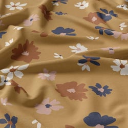 Tissu Viscose imprimé Aidina fleurs sur fond Camel