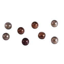 Perles en verre Renaissance, mi - transp., brun mélange, 10 mm, à grand trou, boîte 32 pièces