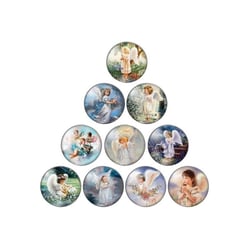 10 cabochons rond en verre assorties 25 mm ANGE B