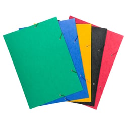 Chemise à élastique 3 rabats carte lustrée 600gm2 - A3 - Couleurs assorties - x 10 - Exacompta