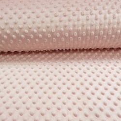 Tissu Doudou Ultra doux Pois Rose dragée
