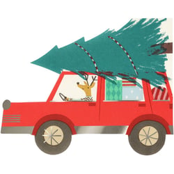 16 Petites Serviettes Voiture et Sapin de Noël