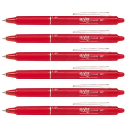 Lot de 6 stylos roller rétractables Frixion Ball Clicker 0,7 Pilot - Rouge