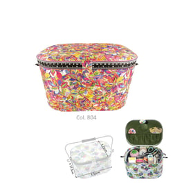 Boîte à couture 21x31x17,5cm fleurs multicolores