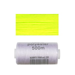Lot de 2 bobines 500m fil polyester (Jaune fluo 579-994)