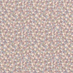 Tissu Jersey Coton Fleurs Louna rose sur fond Ecru