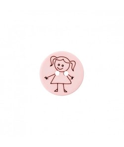 Carte de 3 boutons Fille polyester 15mm - Prym Rose Clair