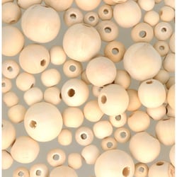 130 perles rondes bois - Artemio