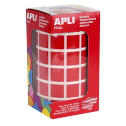 Apli Agipa - Gommettes rouleau Carré 15 x 15 mm Rouge x 2 832
