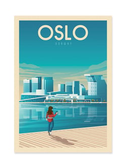 Affiche 50 x 70 cm -  Oslo - Olahoop Travel Posters