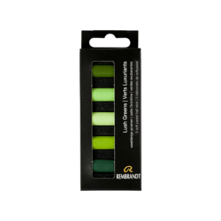 Pastels - Tendres - Teintes vertes - 5 demi-pastels - Rembrandt