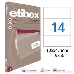 Apli 119756 x5 - Etiquettes blanches format 105 x 42 mm - Carton de 5 boites Réf.119756