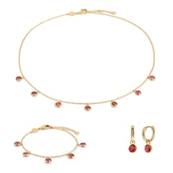 Collier, bracelet et boucles d'oreilles Gemia en pierres Grenat - Sloya