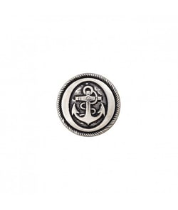 Carte de 3 boutons métal à queue ancre marine 14mm - Prym Argent Vieilli gris