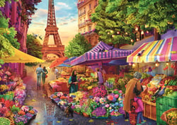 Puzzle 1000 pièces - L'Heure Du Thé : Marché Aux Fleurs, Paris - Trefl