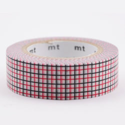 Masking tape - Quadrillé Rouge-Noir - 10 m x 15mm