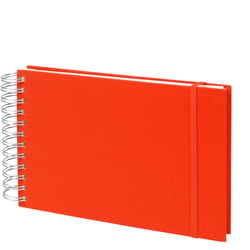Semikolon 353023 Album à spirales Mini Mucho - 25 x 16 cm - Album photo, 90 pages blanc crème, livre photo, orange orange