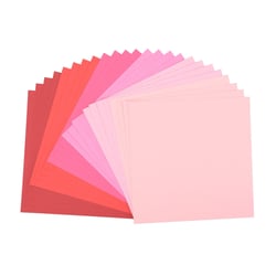 Papier cartonné texturé Florence - 24 feuilles - Rouge & Rose - 30,5 x 30,5 cm - 216 g/m²