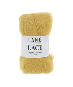 Pelote de Mohair et soie à tricoter LACE - 25 GR - Lang Yarns Jaune (50)
