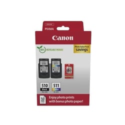 Pack de 2 cartouches d'encre + pack papiers photo - PG-510 Noir + CL-511 Couleur