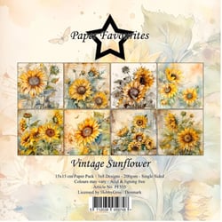 24 papiers scrapbooking 15 x 15 cm Paper Favourites VINTAGE SUNFLOWER