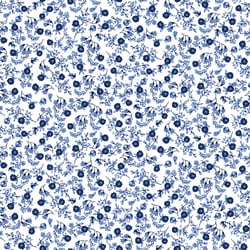 Tissu Coton imprimé Fleuris Giorgio sur fond Blanc