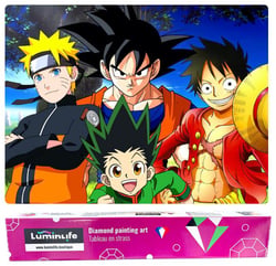 Diamond Painting Broderie Diamant LUMINLIFE 40x50cm, 100% strass, diamants ronds - One piece manga