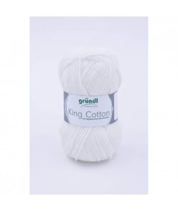 Pelote de Coton à tricoter KING COTTON - Grundl 01 Blanc
