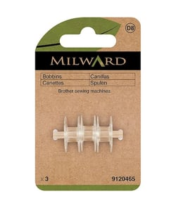 Lot de 3 Canettes plastiques Milward pour Machines Brother - Optez pour la Fiabilité dans Vos Projets de Couture Transparent