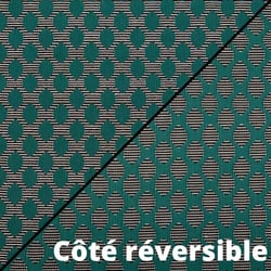 Tissu Jacquard Pois verts sur fond Blanc