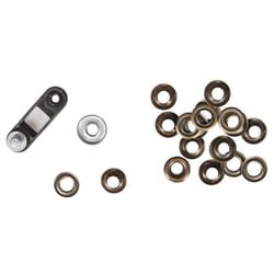 Oeillets en métal p. enserrer, 18mm y compris outillage, Blister 10pces, or ancien