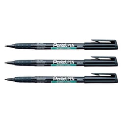 Lot de 3 marqueurs permanents - PENTEL - Pointe fine 0,9 mm - Noir