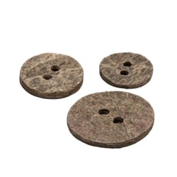 Lot de 3 boutons pierre rond gris argenté