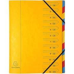 Trieur 12 Compartiments Jaune - Exacompta