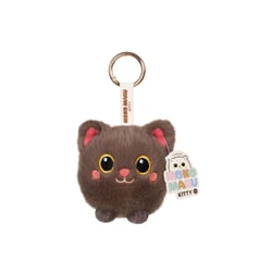 Peluche - PORTE-CLES EN PELUCHE KAWAII - MOKO MARU KITTY – CHAT TAUPE – 9 CM