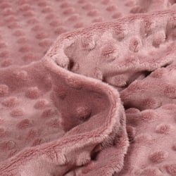 Tissu Doudou Ultra doux Pois Rose romantique