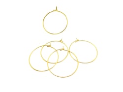 4 Créoles 25mm acier inoxydable doré