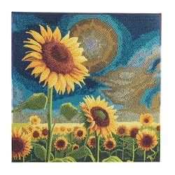 CRYSTAL ART Kit tableau broderie diamant 30x30cm Champs de tournesol