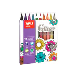 Feutres couleurs pailletées assorties x10