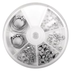 Kit débutants av. accessoires p. bijoux, argent, 5 accessoires différents,