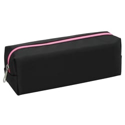 Trousse - Noir et rose - 1 compartiment - Fermeture zip - 22x6,5x8cm - Scolaire