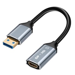 LinQ Adaptateur HDMI 4K HD vers DisplayPort Mâle 4K HD avec mini câble Gris