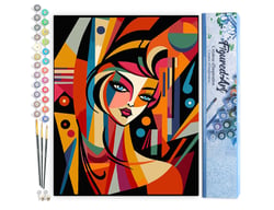 Peinture par Numéro Figured'Art - Femme abstraite style Picasso - Kit de Loisir Créatif DIY Numéro d'Art Complet - 40x50cm sans châssis en bois