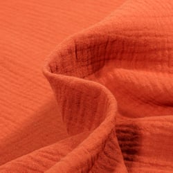 Tissu Double gaze de coton uni Rouille