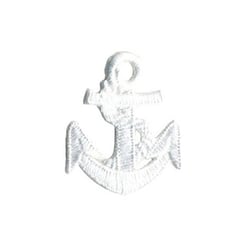 Ecusson thermocollant ancre marine blanc 3.1cmx3.8cm